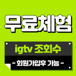 무료체험 IGTV 조회수 100개